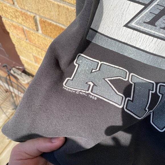Vintage 1988 Trench Wayne Gretzky Crewneck Sweater Los Angeles Kings Small - Picture 7 of 13